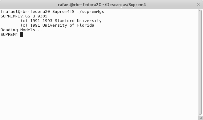 SUPREM 4GS running on Fedora 20
